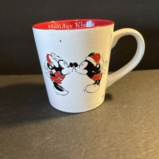 Disney Mickey & Minnie Mouse "Holiday Kisses" Melamine Christmas Plates, Set of 2
