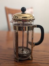 Vintage Gold-Tone French Press Coffee Maker with Pyrex Glass Carafe, 8-Cup — listing 5