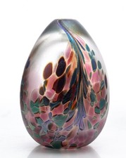 Ceramic Egg-Form Bud Vase with Iridescent Glaze — listing 4