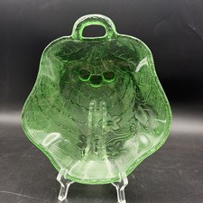 Vintage Green Uranium Depression Glass 8-inch Salad/Luncheon Plate, Scalloped Square Rim — listing 6