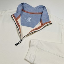 Tommy Bahama Relax Men's Cream Split-Neck Long Sleeve Pullover Sweatshirt — listing 4