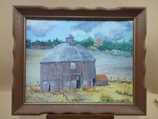 Signed Original Oil Painting of Rural Barn Landscape, Framed — listing 5