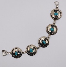Vintage Two-Tone Textured Panel Link Statement Necklace — listing 5