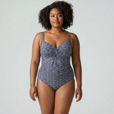 Niptuck Swim Ribbed One-Piece Swimsuit, Red, Multi Fit Cup — listing 5