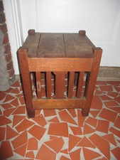 Antique Tiger Oak Tall Chest of Drawers with Carved Crest — listing 3