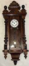 German Oak Vienna Regulator Wall Clock with Pendulum and Carved Crest — listing 6