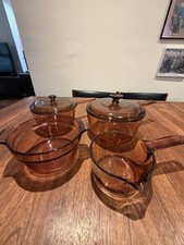 Corning Visions Amber Glass Cookware Set (Pots, Saucepans & Lids) Full set with all matching lids — listing 2
