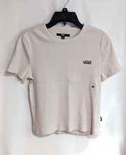 Vans Women's Gray Ribbed Knit Long Sleeve Top, Size L