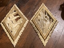 Burwood Products Pale Blue Swan Wall Plaques, Pair, #2693-1, 1984 — listing 3