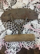 Antique Curved Mezzaluna Herb Chopper with Twin Wood Handles (H&M No. 23) and Assorted Vintage Kitchen Tools — listing 4