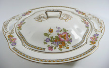 W.H. Grindley Chelsea Ivory Gravy Boat with Attached Underplate, Blue & Orange Floral — listing 4