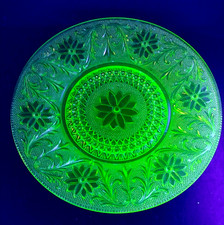 Indiana Glass Tiara Chantilly Green Sandwich Pattern Dinner Plate 10¼" — listing 5