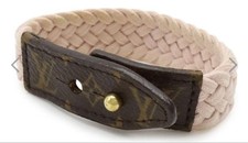 Louis Vuitton-Style Nanogram Monogram Thin Bangle Bracelet — listing 3