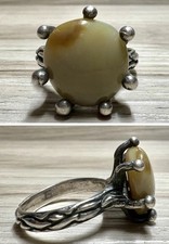 1990s Artisan Handmade Sterling Silver Necklace of Organic Ovals, 20" Long — listing 5