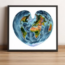 Framed Decorative World Map Print with Vintage Aviation Theme — listing 4