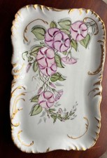 Antique Limoges Hand-Painted Porcelain Dresser Tray with Water Lily Motif — listing 3