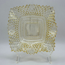 Indiana Glass Diamond Point 7" Square Ruffled Sawtooth Edge Plate — listing 4
