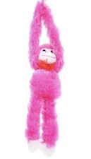 Vintage Pink & Cream Plush Monkey with Satin Rosette Accent — listing 5