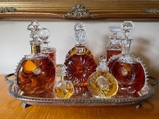 St. Louis Crystal Conical Decanter with Etched Scrollwork and Pointed Stopper — listing 4