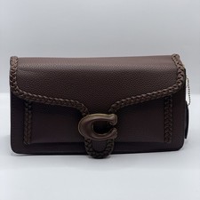 Brown Leather Flap Crossbody Bag with Embossed Monogram — listing 3