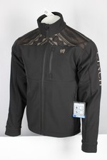 Cinch Bonded Fleece-Lined Softshell Zip Jacket, Heather Gray — listing 3