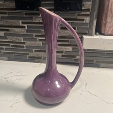 Vintage White Ceramic Ornate Ewer / Pitcher Vase with Scrolled Handle — listing 2