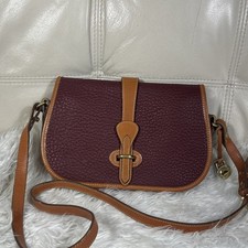 Vintage Dooney & Bourke All-Weather Leather Black Equestrian Flap Crossbody Bag — listing 2