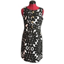 Sleeveless Black & White Abstract Animal Print Sheath Dress — listing 4