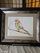 Gina Ritter Mixed Media Bird Collage Canvas Wall Art