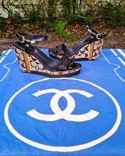 Coach Signature Jacquard Peep-Toe Slingback Wedge Sandals — listing 5