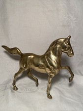 Brass Horse Figurine Statue, Standing Pose with Bridle Detail, listing 3