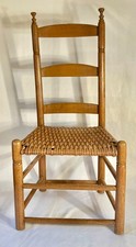 Vintage Ladder Back Side Chair with Woven Splint Seat — listing 2