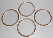 Pope-Gosser China Gold Band Covered Sugar Bowl with Matching Cups and Saucers