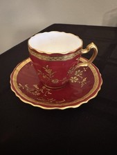 Minton Hexagonal Demitasse Cup & Saucer with Rose Basket Pattern — listing 6
