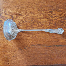 Antique Silver Punch or Sauce Ladle with Gilt-Wash Bowl — listing 6