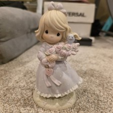 Precious Moments Bisque Porcelain Girl Figurine with Bonnet — listing 2