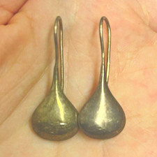 Sterling Silver Modernist Curved Wire Dangle Drop Earrings — listing 5