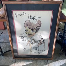 Original Caricature Drawing of Boy Playing Football, Signed Vincent — listing 2