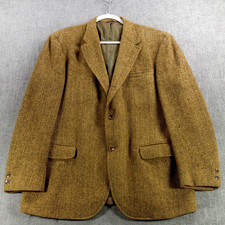 Vintage Harris Tweed Brown Wool Sport Coat, Tailored by Nudelman Bros, Two-Button Blazer — listing 3