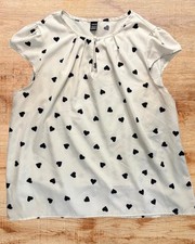 Cream Long Sleeve Blouse with Black Heart Print — listing 5