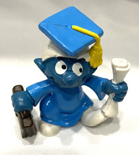 Vintage Graduate Smurf PVC Figurine with Cap, Gown, Book and Diploma — listing 5
