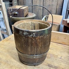 Antique Small Oak Wooden Barrel / Keg with Iron Bands — listing 2