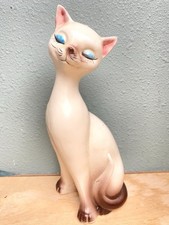 Ceramic Reclining Tabby Cat Figurine with Hand-Painted Violets — listing 6