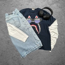BAPE A Bathing Ape 1st Camo Shark Tee Grey — listing 6