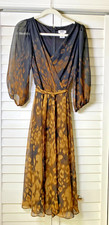 DKNY Leopard Print Long-Sleeve Faux-Wrap Dress — listing 2