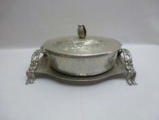 Rodney Kent #440 Hand Wrought Hammered Aluminum Covered Casserole Server with Pyrex Insert — listing 4