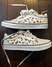 Vans Old Skool Floral Sneakers, Black/White with Flower Print, Women's 8 / Men's 6.5, listing 4