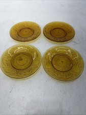 Pressed Glass Sandwich Pattern Plate with Floral and Fine-Diamond Design — listing 4