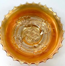 Marigold Carnival Glass Ruffled Console Bowl, 11.5 in. — listing 6