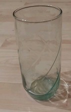 Vintage Hand-Blown Green Optic Swirl Glass Bulbous Vase with Ruffled Rim — listing 3